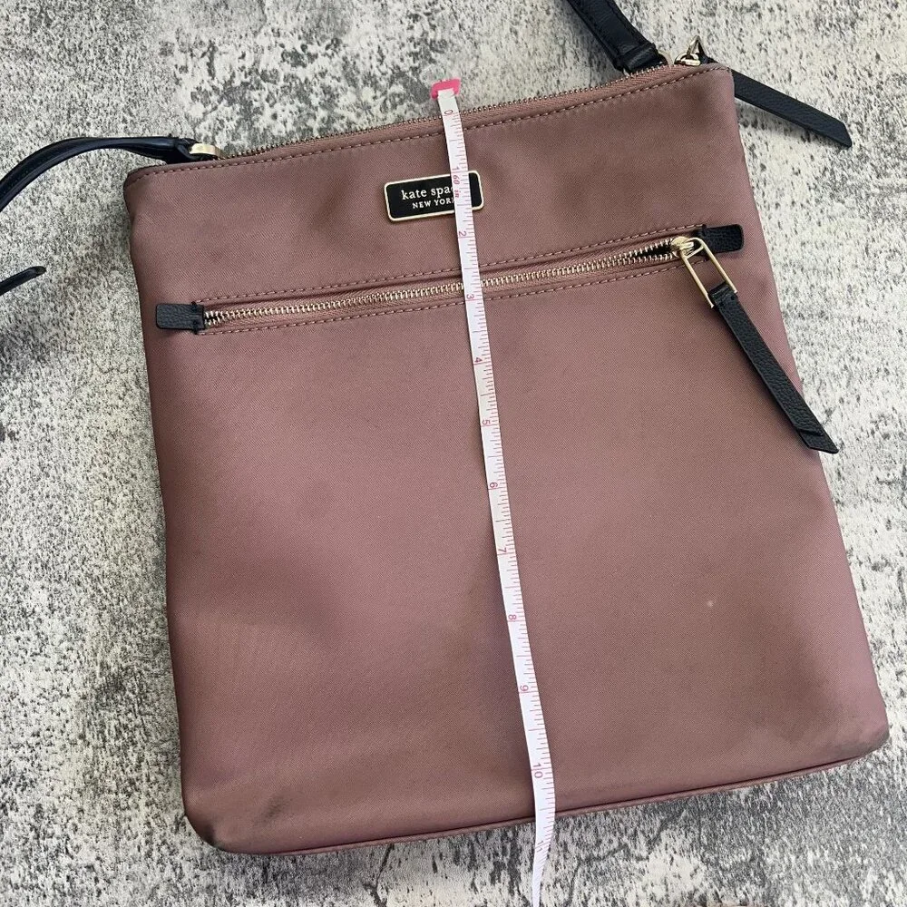 Kate Spade New York Dawn Flat Nylon and Leather Pink and Black Crossbody Bag - Picture 9 of 15